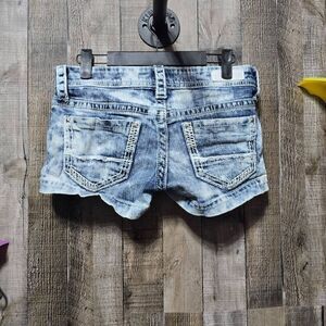 Daytrip Light Blue Acid Wash Denim Jean Shorts